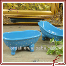 Blue color oval shape ceramic mini bathtub